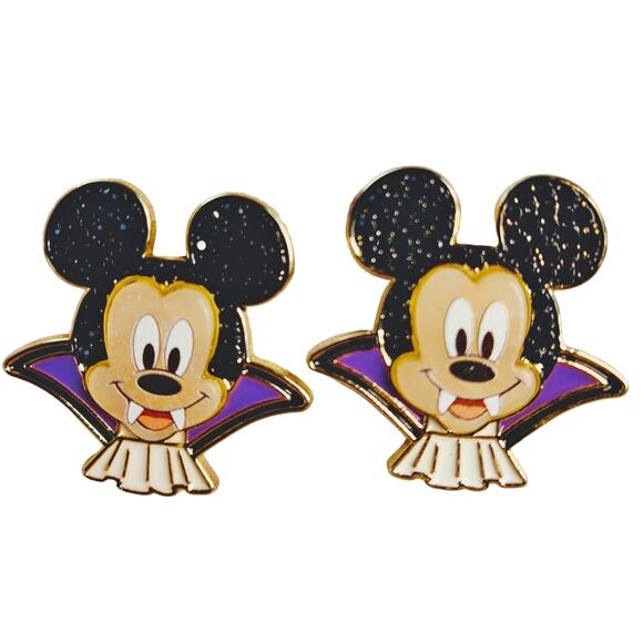 Disney x BaubleBar Mickey Halloween Vampire Stud Earrings - Picture 1 of 11
